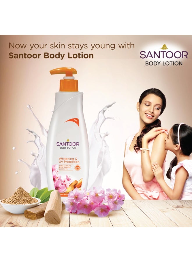 سانتور لوشن الجسم المعطر من سانتور بخلاصة خشب الصندل والساكورا لتبييض البشرة والحماية من الأشعة فوق البنفسجية| ترطيب عميق وتخفيف حروق الشمس| لوشن غير دهني للبشرة العادية| 400 مل - Image 5