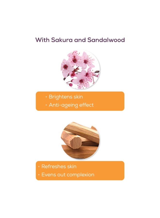 سانتور لوشن الجسم المعطر من سانتور بخلاصة خشب الصندل والساكورا لتبييض البشرة والحماية من الأشعة فوق البنفسجية| ترطيب عميق وتخفيف حروق الشمس| لوشن غير دهني للبشرة العادية| 400 مل - Image 4