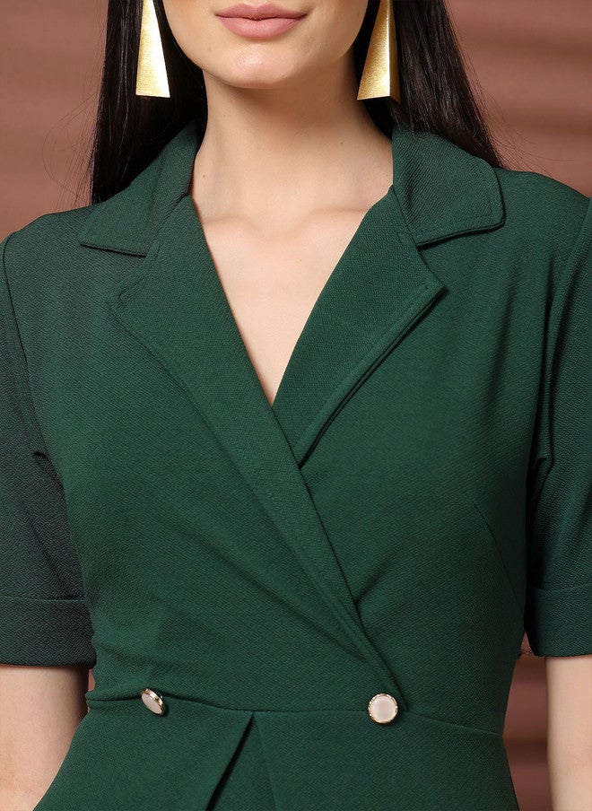 PlusS فستان ميدي ضيق ومتسع باللون الأزرق الفاتح للنساء - Image 2