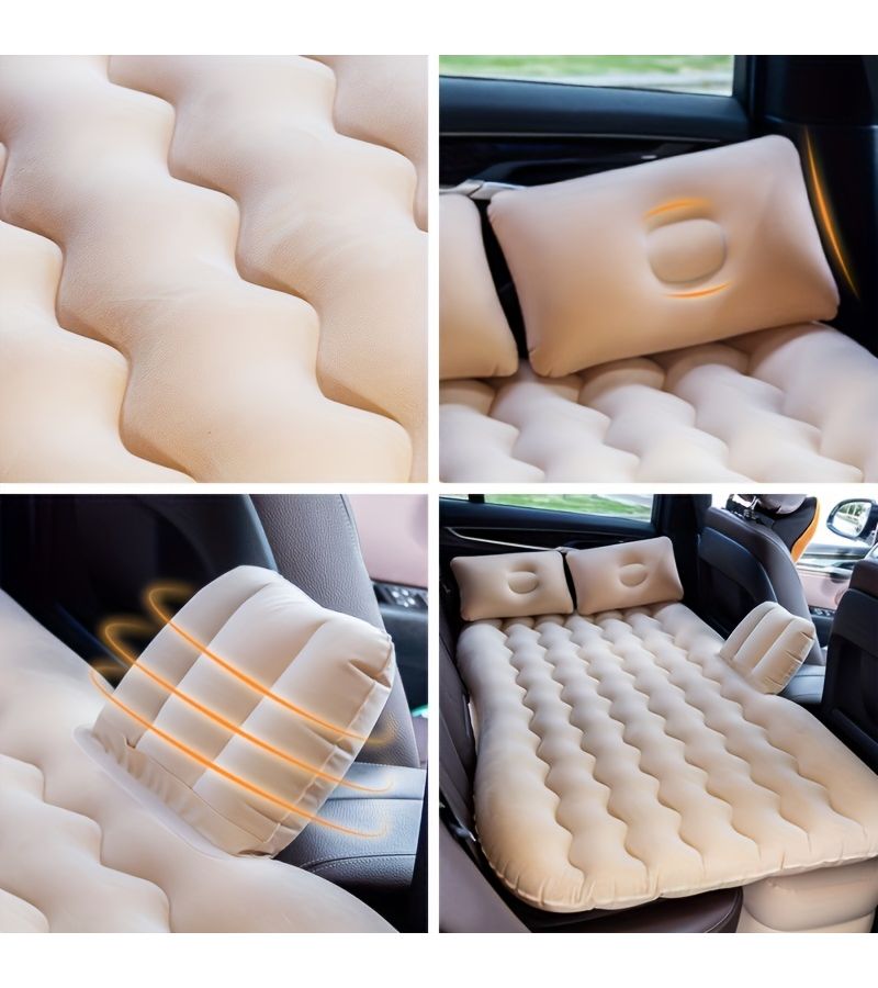 Foldable Beige Car Inflatable Mattress For SUV RV Camping Outdoor Travel - Image 4