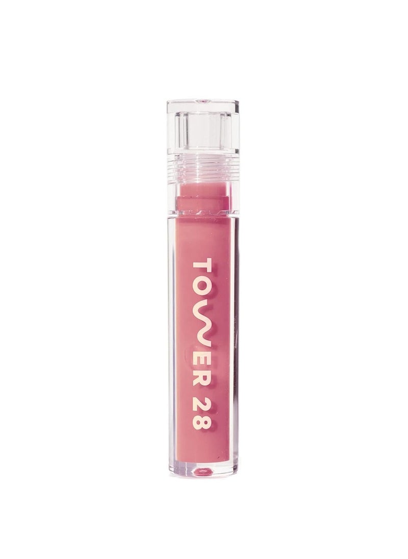 TOWER 28 Tower 28 ShineOn Milky Lip Jelly, PISTACHIO, Non-Sticky, Hydrating Vegan Lip Gloss in Milky Nude Pink, Moisturizing Apricot and Raspberry Seed Oil, Clean, Cruelty Free  - Image 1
