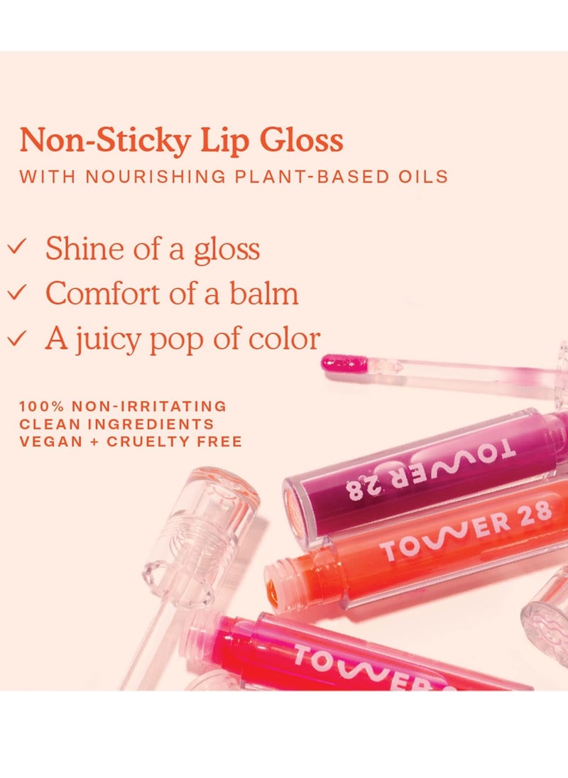 TOWER 28 Tower 28 ShineOn Milky Lip Jelly, PISTACHIO, Non-Sticky, Hydrating Vegan Lip Gloss in Milky Nude Pink, Moisturizing Apricot and Raspberry Seed Oil, Clean, Cruelty Free  - Image 2
