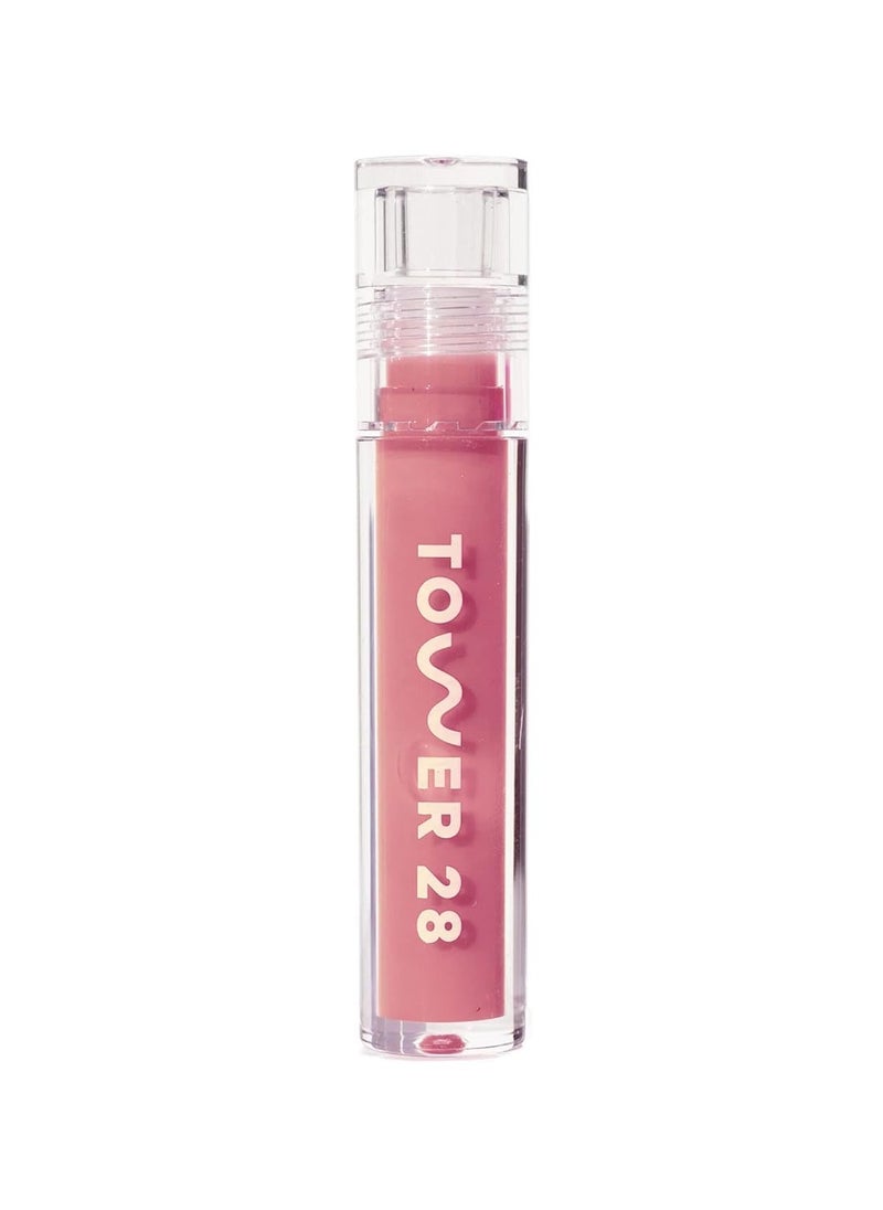 TOWER 28 Tower 28 ShineOn Milky Lip Jelly, PISTACHIO, Non-Sticky, Hydrating Vegan Lip Gloss in Milky Nude Pink, Moisturizing Apricot and Raspberry Seed Oil, Clean, Cruelty Free  - Image 4