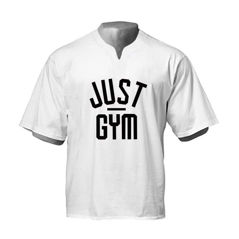 Muscle fitness short sleeve T-shirt men''s loose plus size training clothes casual half sleeve sports running casual summer fitness - Image 1