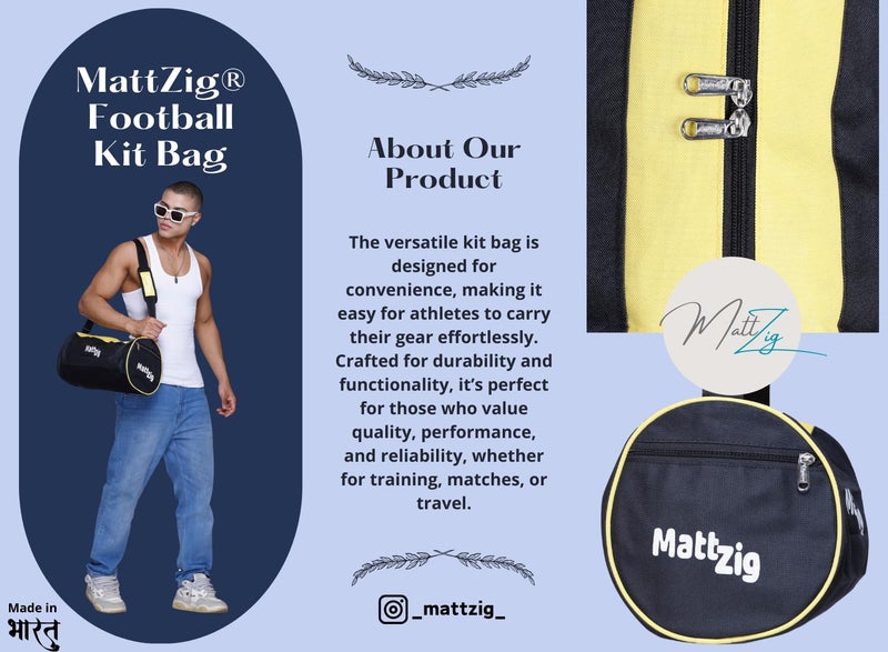 MATTZIG ® Club Football Kit (One Pair of Knee Length Lycra Cotton Socks + One Pair of Shin Guard + One Pair of Cotton Arm Sleeves + One Kit Bag) (Yellow) - Image 5