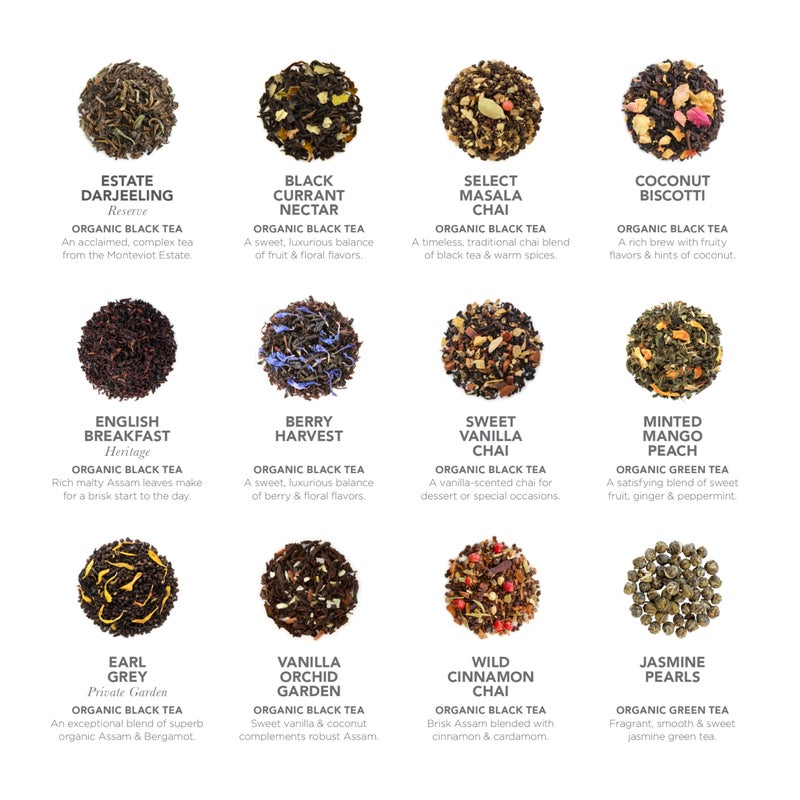 Teabloom - World's Finest Pyramid Tea Collection, 24 Varieties of USDA Certified Organic & Kosher Teas - Black Tea, Green Tea, White Tea, Oolong Tea, and Herbal/Fruit Tea Blends - Image 3