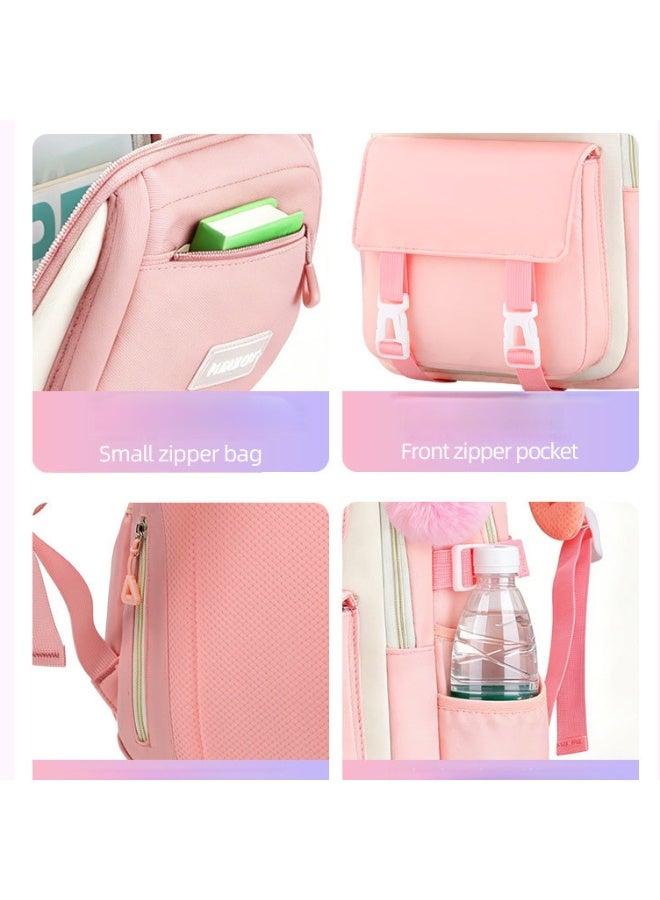 3PCS Girls School Backpack  8-12 Years Waterproof Lightweight Spine-Protective Large Capacity School Supplies - Image 5
