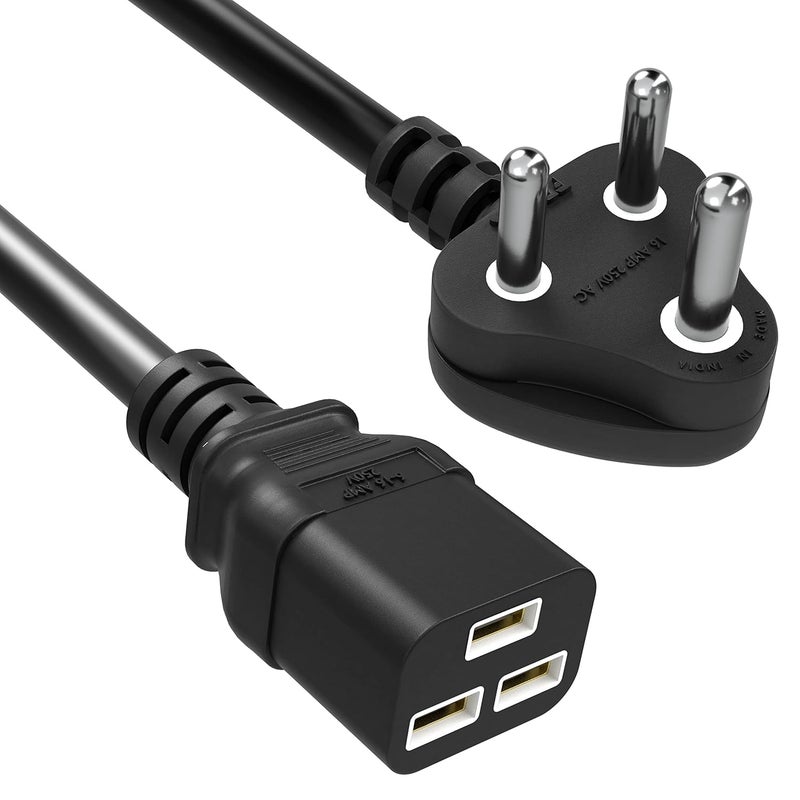 FEDUS كابل طاقة خفيف الوزن 16 أمبير C19 للخوادم، كابل طاقة 16A، 16AWG، قياس الكمبيوتر لوحدات توزيع الطاقة، UPS، ومعدات الشبكة-1.5sqmm - Image 1