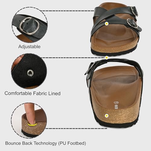 Centrino Women’s Berkin-Style Slip-On Sandals | Open Toe Design | Soft PU Footbed | Lightweight & Comfortable | Arch Support | On-Grip Sole | Casual Outdoor Wear (9224) - Image 5