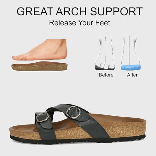 Centrino Women’s Berkin-Style Slip-On Sandals | Open Toe Design | Soft PU Footbed | Lightweight & Comfortable | Arch Support | On-Grip Sole | Casual Outdoor Wear (9224) - Image 3