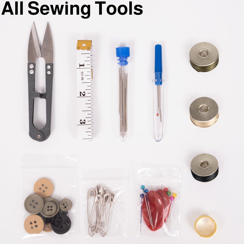 VEPKOIT Military Sewing Kit, Army Survival Sewing Kit with Buttons for Men, Women, Small Repair Sewing Tools with Zipper in Nylon Case for Adults Basic for Home, Outdoor, Tactical EDC Sew Kit (Black, 1 Pack) - Image 2