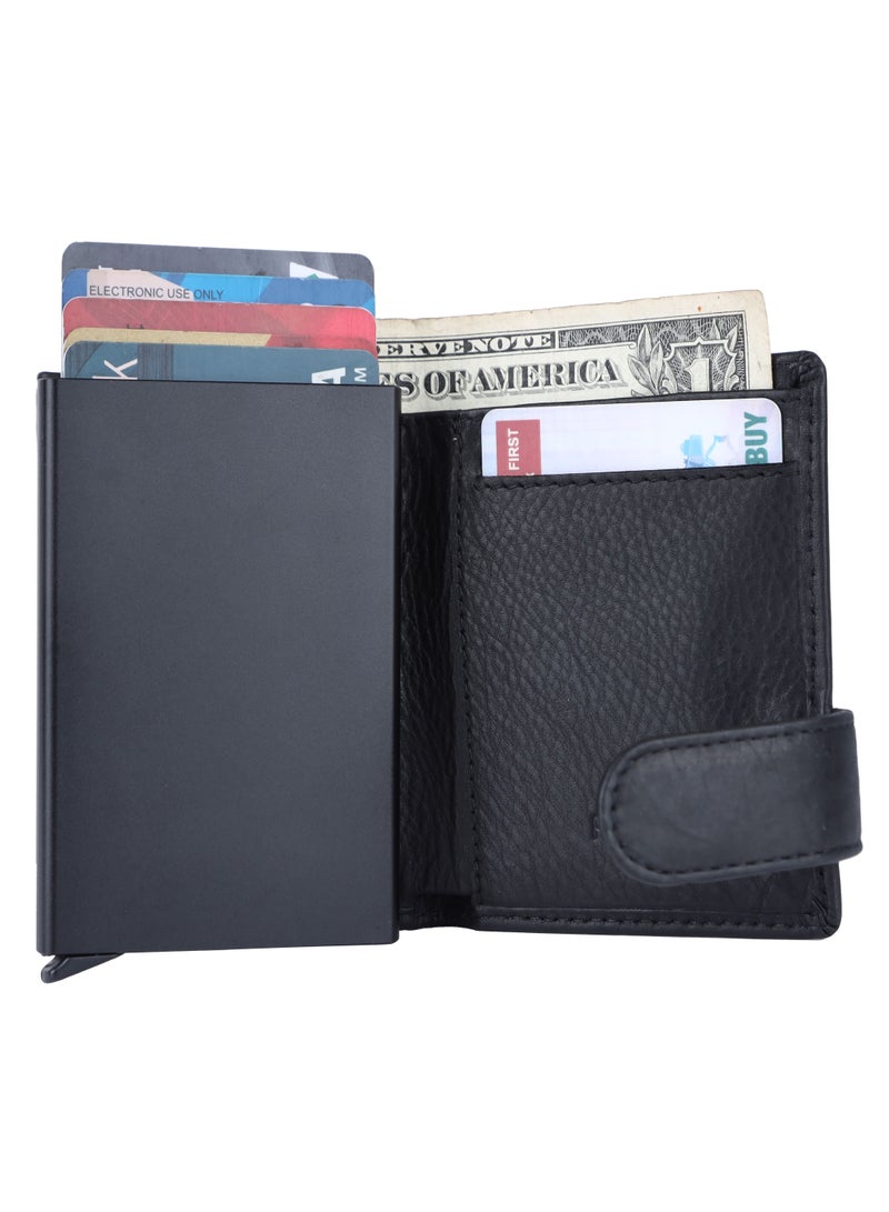 LAVERI LEATHER Laveri Genuine Leather Designer Card Holder Wallet With RFID Protection Black  - Image 4