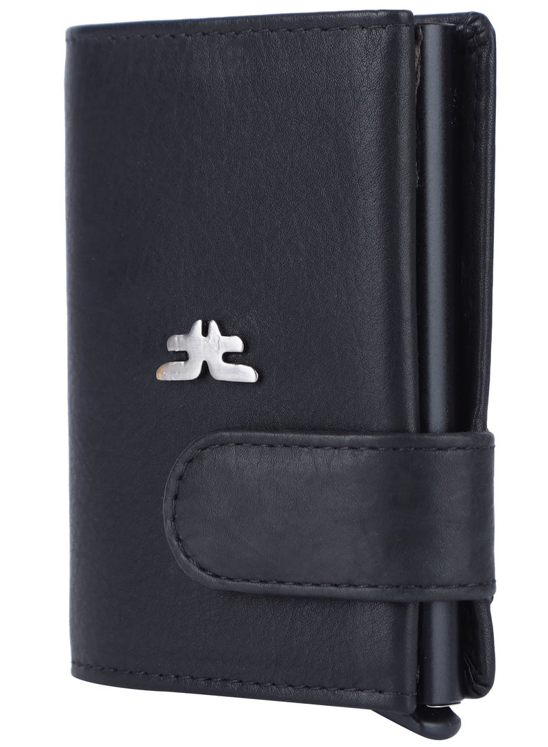 LAVERI LEATHER Laveri Genuine Leather Designer Card Holder Wallet With RFID Protection Black  - Image 3