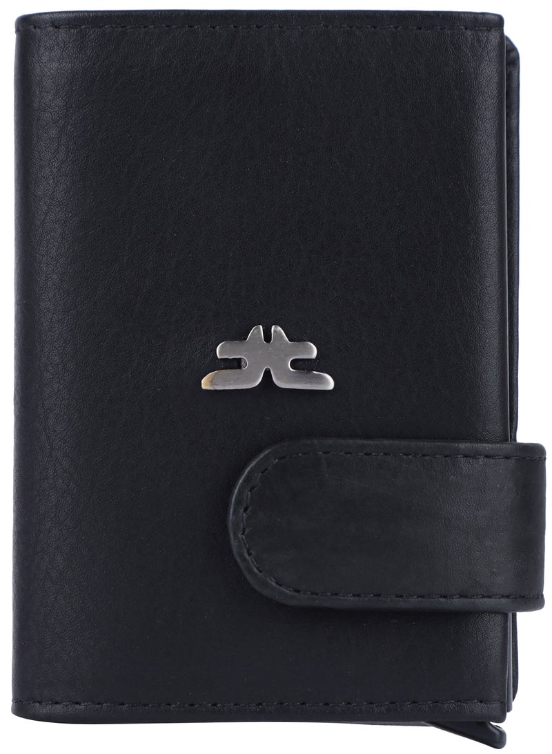 LAVERI LEATHER Laveri Genuine Leather Designer Card Holder Wallet With RFID Protection Black  - Image 1
