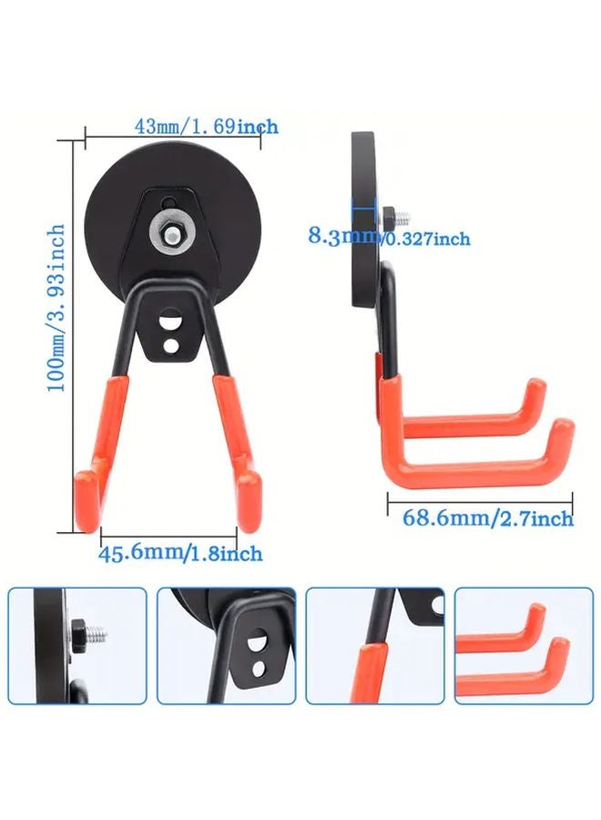 Black 3pcs Heavy Duty Metal Wall Mounted Magnetic Hooks Rust Resistant - Image 5