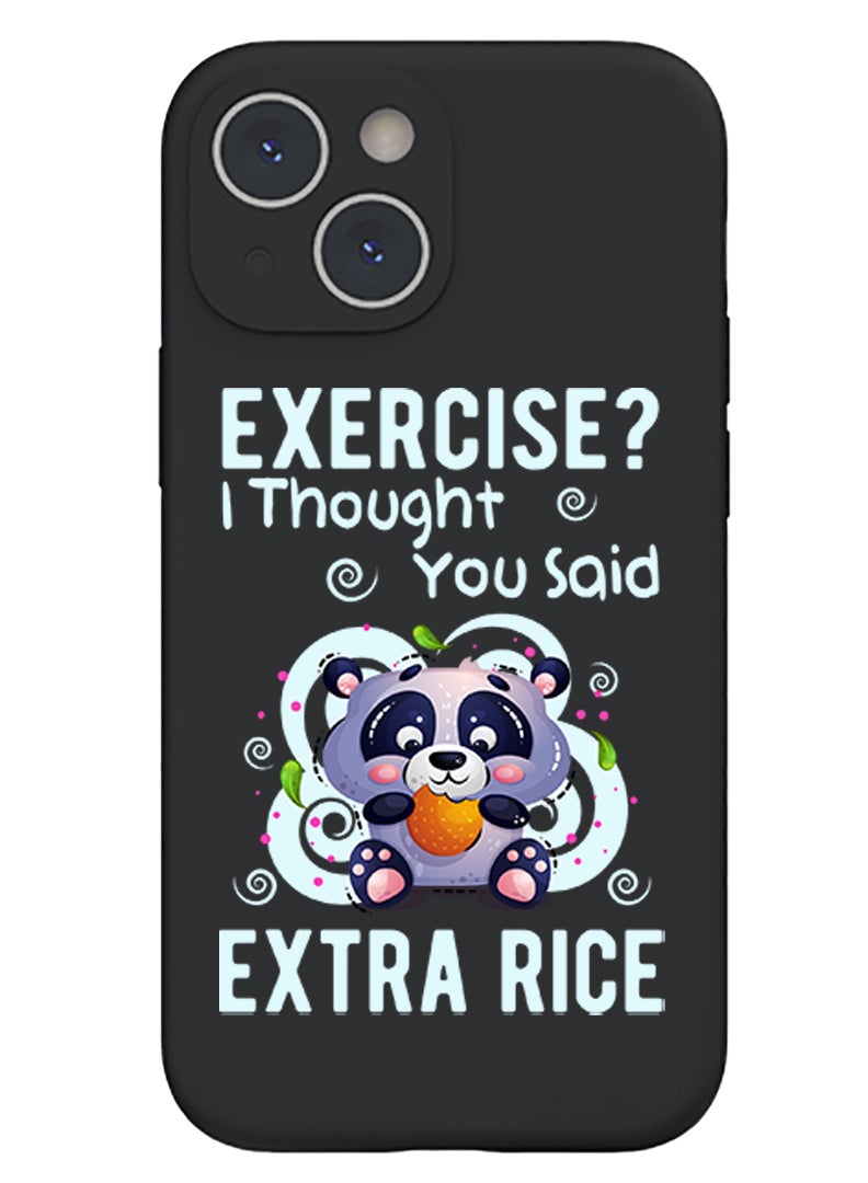 Theodor Protective Slim Fit Case Liquid Silicone Cover with Full Body Protection Anti-Scratch Shockproof Case For iPhone 14 Black  - floral white - Image 1