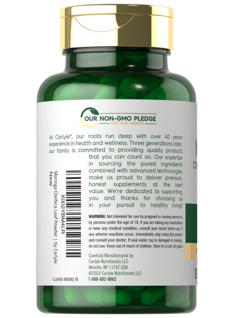 مورينجا كبسولات المورينجا أوليفيرا ١٨٠ كبسولة | مكمل سوبرفوود من مسحوق الورق النقي | غير معدل وراثيًا وخالي من الغلوتين للنباتيين | للطاقة الطبيعية وإزالة السموم - Image 2