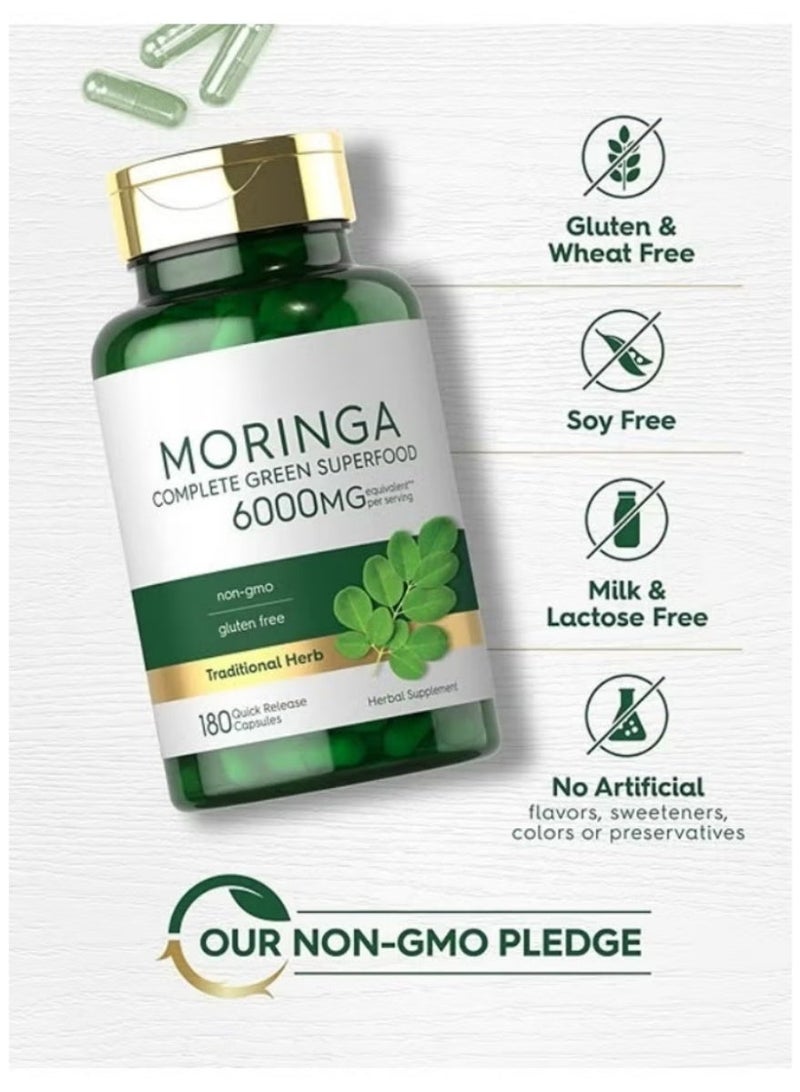Moringa Oleifera Capsules 180 Count | Pure Leaf Powder Superfood Supplement | Non-GMO, Gluten Free & Vegan for Natural Energy & Detox - Image 4