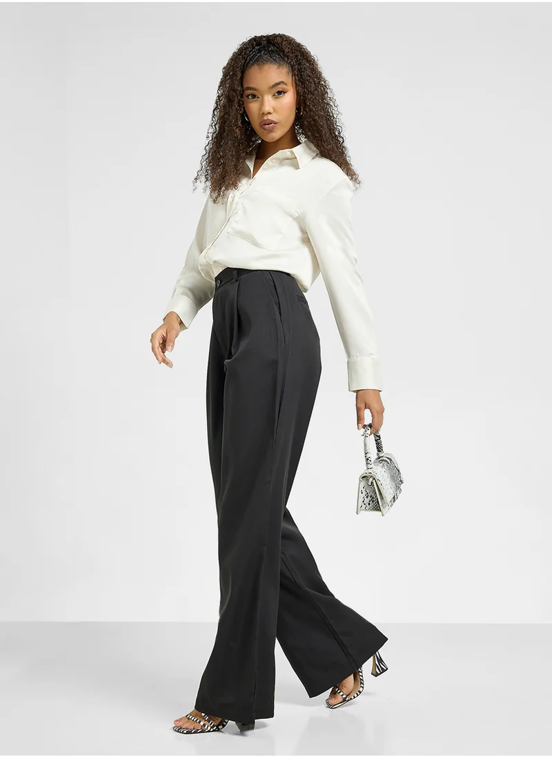 Ginger Wide Leg Trousers With Pleats