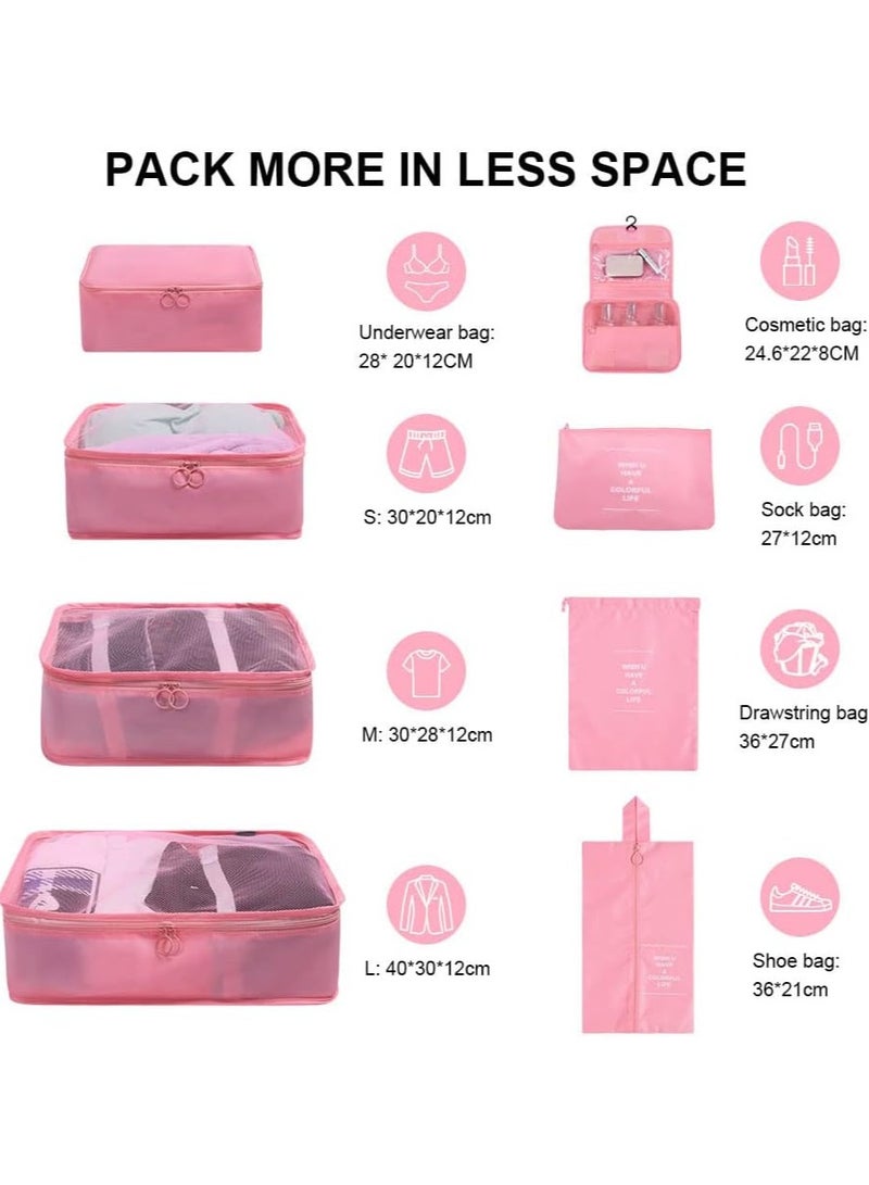 DubaiGallery 8Pcs Packing Cubes for Storage Luggage Packing Organizer Travel Packing Cubes Set Clothes Shoes Storage Travel Organizer Bags for Luggage - Image 4