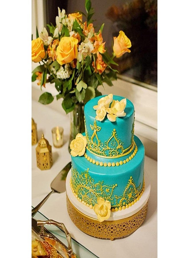 هيدوم طقم حامل كيك هيدوم مكون من 3 قطع، حوامل كيك معدنية دائرية، طبق عرض للحلويات والكب كيك والمعجنات والحلوى لحفلات الزفاف والمناسبات وأعياد الميلاد - Image 5