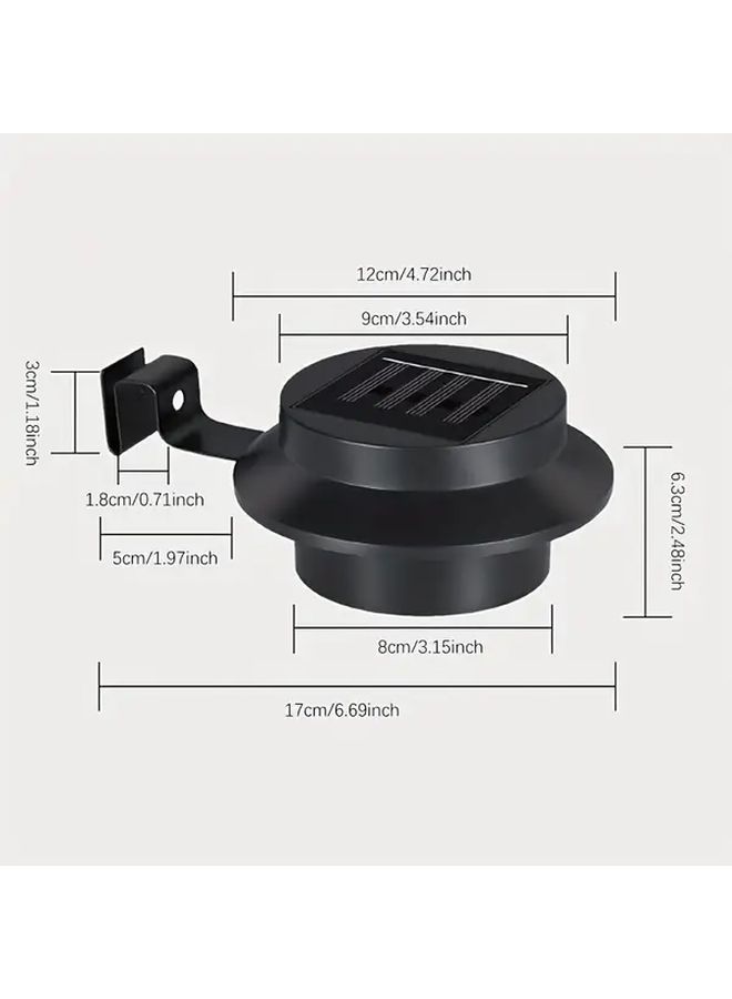 White Light Solar Fence Lights Outdoor Garden Path Black Shell IP44 Easy Installation - Image 2