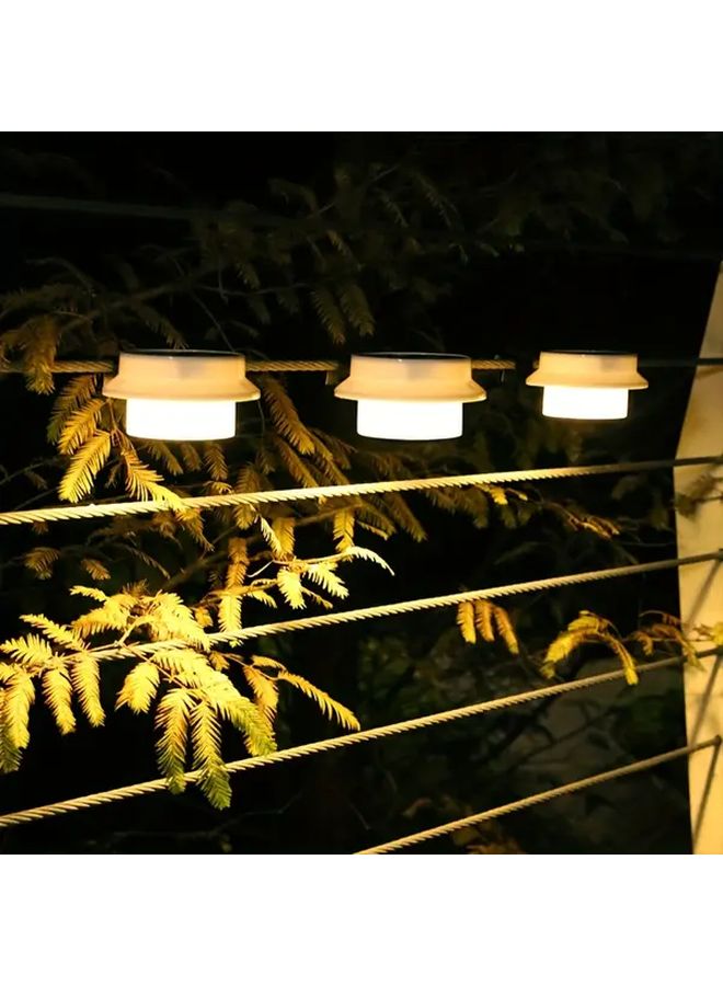 White Light Solar Fence Lights Outdoor Garden Path Black Shell IP44 Easy Installation - Image 1