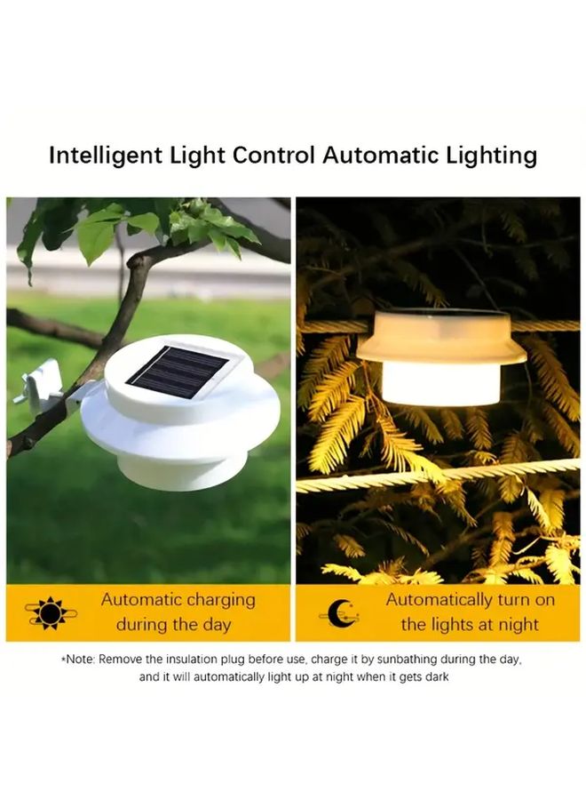 White Light Solar Fence Lights Outdoor Garden Path Black Shell IP44 Easy Installation - Image 4