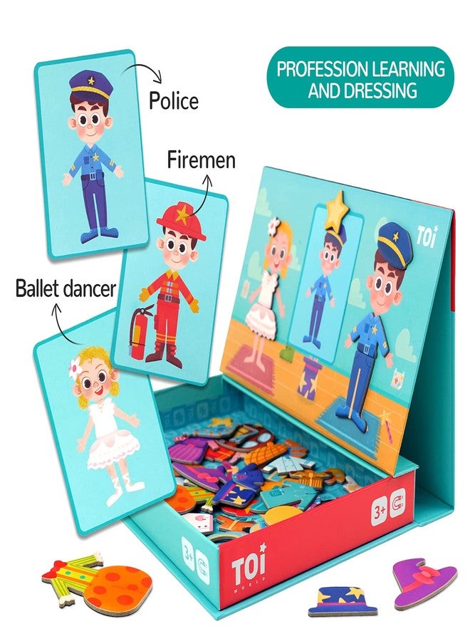 Toi Kids Magnet Toys Magnetic Jigsaw Puzzle Boxes with Game Board for Kids Ages 3-8, Preschool Tabletop Toy for Toddlers, Portable Travel Game, Dressing - Image 3