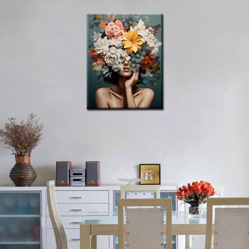 Tucocoo Fashion Girls Paint by Numbers Kits for Beginner Adults,Figure Painting Acrylic Pigment Painting Kit for Students Canvas Easy Paint by Numbers Home Wall Decor Gifts Crafts16x20inch Frameless - Image 2