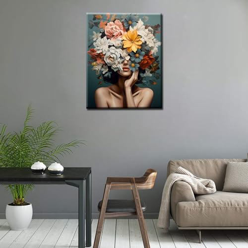Tucocoo Fashion Girls Paint by Numbers Kits for Beginner Adults,Figure Painting Acrylic Pigment Painting Kit for Students Canvas Easy Paint by Numbers Home Wall Decor Gifts Crafts16x20inch Frameless - Image 4