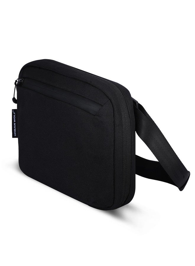 URBAN WOLF Travel Sling Ultra - Anti-Theft Travel Crossbody Sling Bag for Men & Women | Water-Resistant Chest Pack, Mobile & Passport Shoulder Bag for Daily & Travel Use - Black (Black Ultra) - Image 1