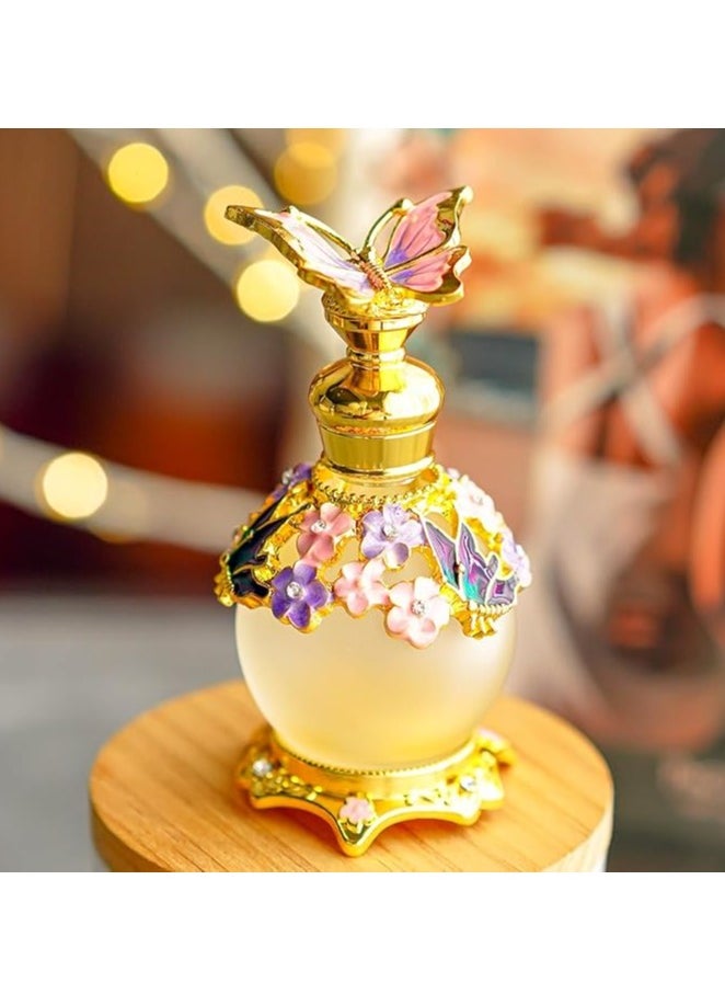 ماركة غير محددة خمر الفراشة ديكور زجاجة عطر فارغة قابلة لإعادة الاستخدام حاوية عطر نزوة من الضروري النفط زجاجة بالتنقيط الديكور  - Image 1
