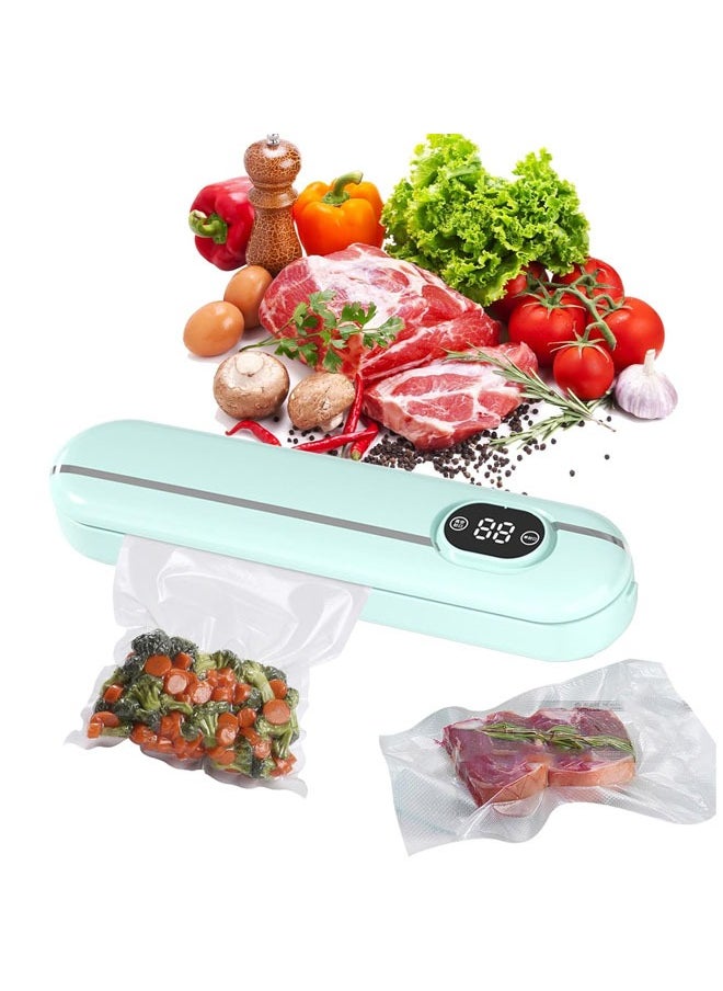Hihonor Electric Mini Bag Sealer 11 Inch, Mini Heat Sealer with 10 Sealing Bags, Heating Quick Sealer for Food Bag, Portable Handheld Bag Resealer Machine for Chips and Snacks Bags Freshness (Green)  - Image 1