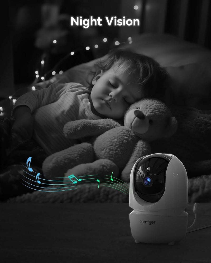 Comfyer Addon Camera Baby Monitor BM01 Video Baby Monitor 1080p FHD Resolution Remote Pan Tilt Zoom TwoWay Talk Night Vision Peace of Mind - Image 4