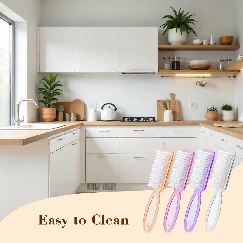 Larbois Nail Brush for Cleaning Fingernails, Larbois 4 Pack Deep Cleaning Fingernail Brush for Cleaning Nail Scrubber Brush Heavy Duty Foot Brush Handle Grip Nail Brushes for Toes and Fingernails - Image 5