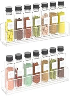 NIUBEE NIUBEE Wall Mounted Spice Rack Organizer,Clear Acrylic Spice Shelf Storage Holder,Hanging Seasoning Rack Organizer for Wall Kitchen 2 Pack 