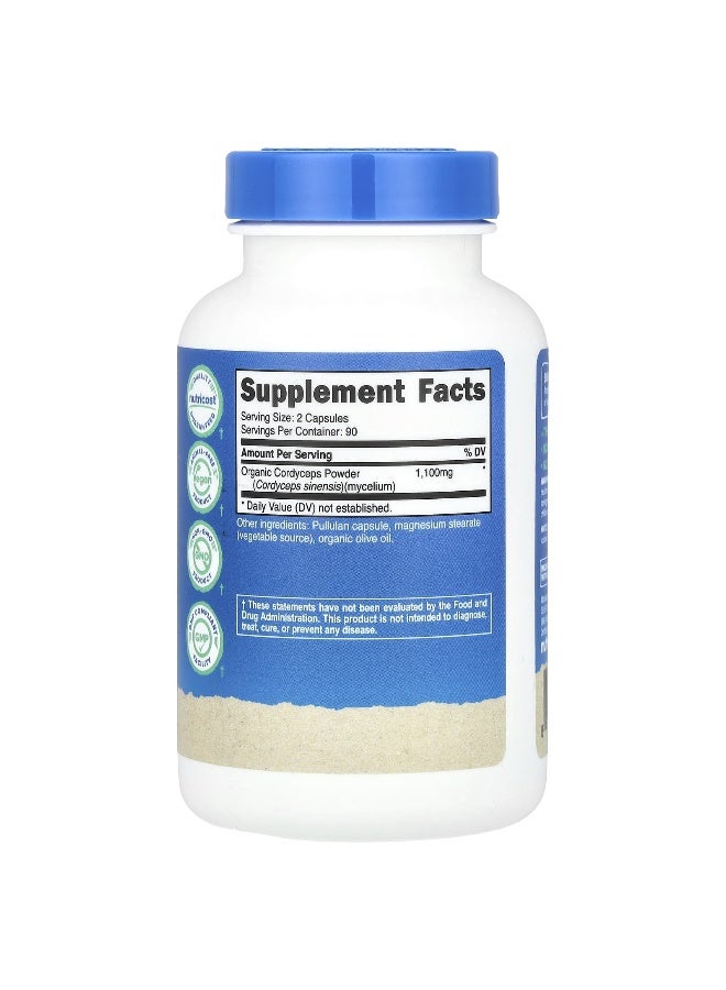 Nutricost نوتريكوست، فطر الكورديسيبس، 1,100 ملغ، 180 كبسولة (550 ملغ لكل كبسولة) - Image 2