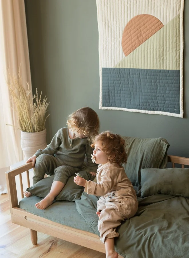 nobodinoz Green Quilted Blanket