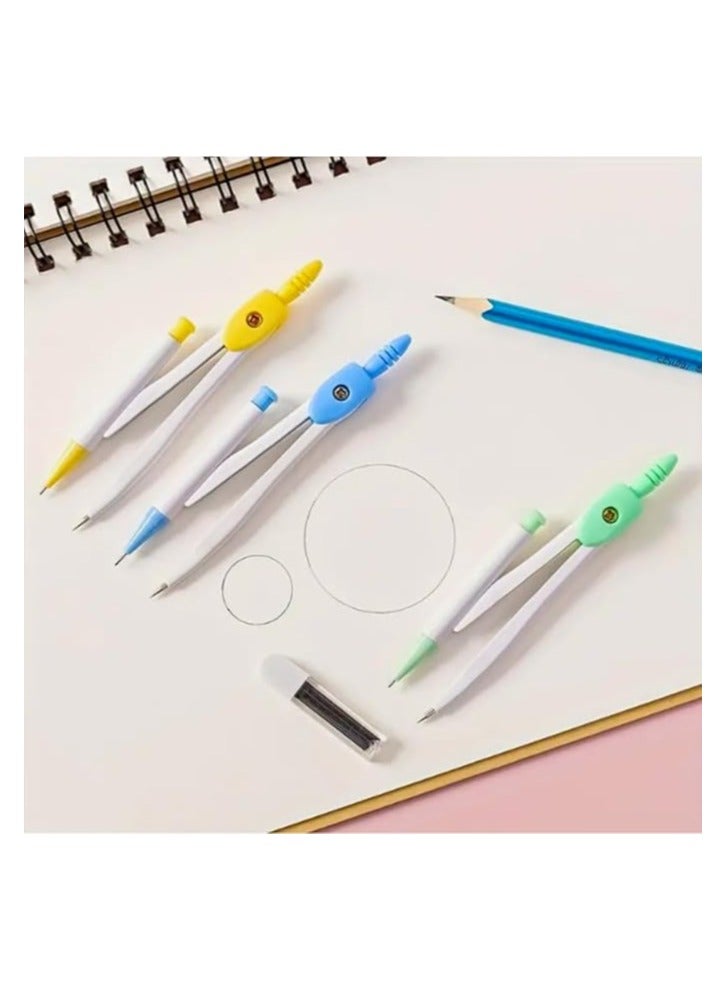 Compass Mechanical Pencil Set with Stainless Steel Lead and Eraser, Drawing Tools for Student, Office, Mathematical Drawing, Geometric Circular Drawing (Pink) - Image 3