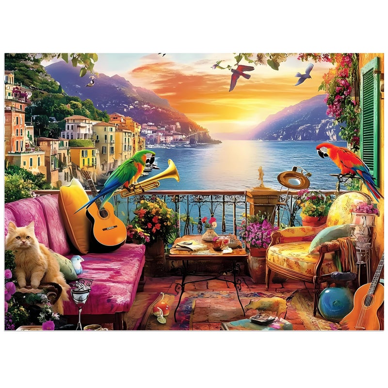 Jeacirio 500 Piece Puzzles for Adults Parrot Jigsaw Puzzle 500 Pieces for Adults Seniors Nature Landscape Puzzles 500 Pieces for Adult Holiday Party Gifts Fun Challenging Family Games 20515 in - Image 3