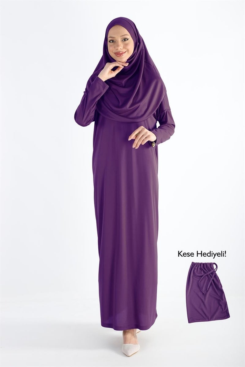 Plistre 2133_One Piece Non-Slip Headscarf Prayer Hijab Dress 