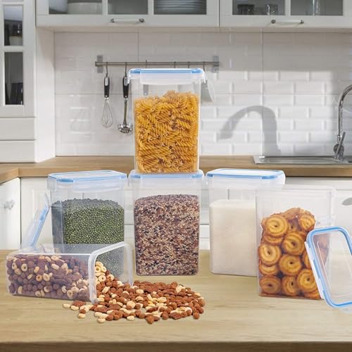 ENTITY Airtight Container Storage Set for Fridge, BPA Free Airtight Plastic Container for Kitchen Storage - 1550ml, Transparent (Pack of 6) - Image 4