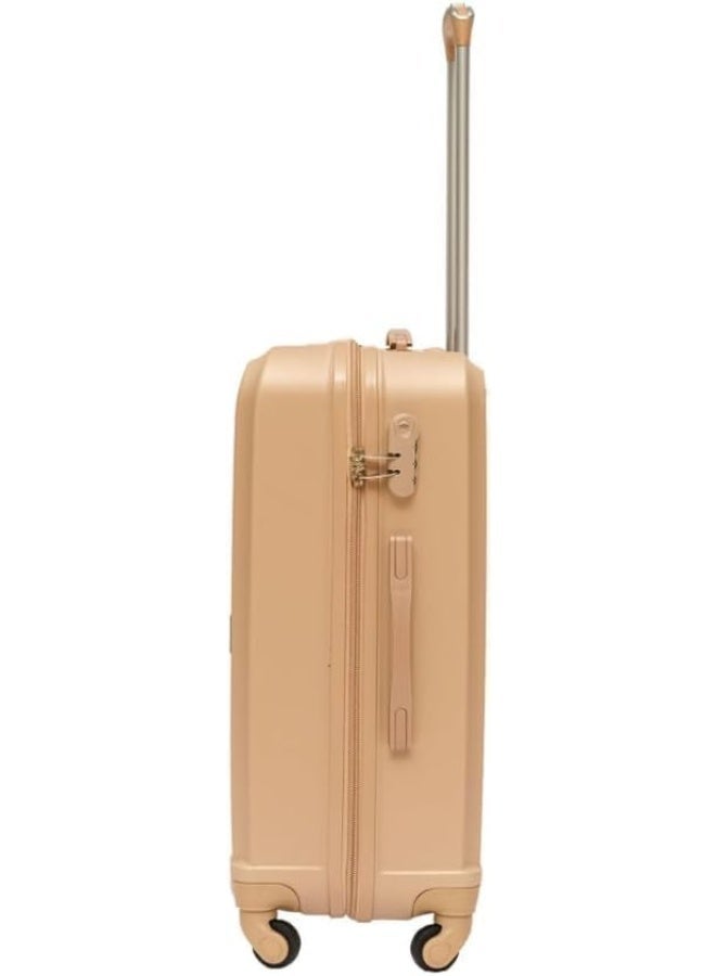 5-Piece Contemporary Design Hardshell Luggage Set, Lightweight Travel Trolley Bags with 360° Spinner Wheels & Security Lock, Gold - Image 3