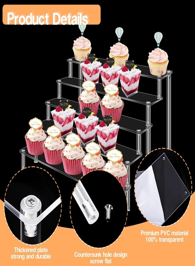 KALYLOC 2Pcs Acrylic Risers Display Stand for Action Figures, 5 Tier Clear Display Collectibles Dessert Holder, Durable Showcase Display Shelf for Toys Jewels Figurines Cosmetics Decoration and Organizer - Image 3