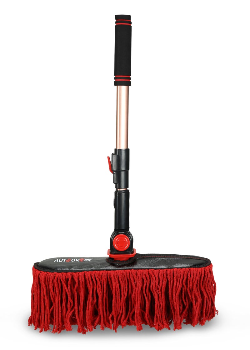 Autodrome DustDestroyer Car Duster with Wax Baked Cotton Strands, 180° Rotatable Head, Extendable Handle, Scratch-Free Cleaning Tool for Cars and Bikes, Comfortable Daily Use - Image 1