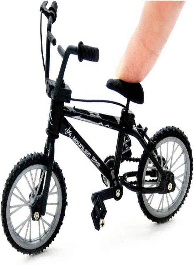 GANPUB 2Pcs Black 1/18 Diecast Bike Action Figure, Mini Finger Mountain Bike Bicycle Art Crafts Desktop Decor Finger Bikes - Image 2