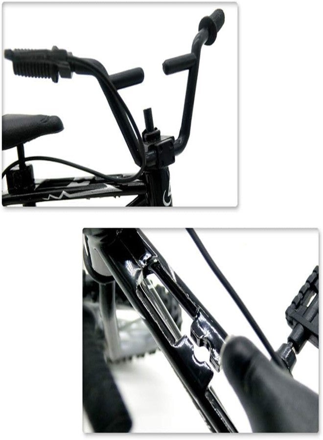 GANPUB 2Pcs Black 1/18 Diecast Bike Action Figure, Mini Finger Mountain Bike Bicycle Art Crafts Desktop Decor Finger Bikes - Image 4