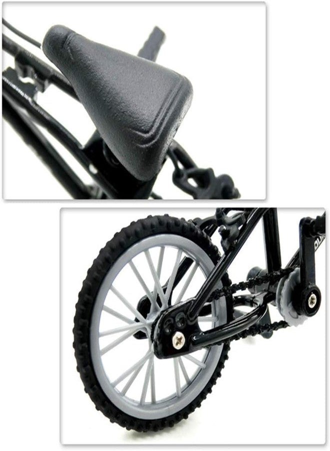 GANPUB 2Pcs Black 1/18 Diecast Bike Action Figure, Mini Finger Mountain Bike Bicycle Art Crafts Desktop Decor Finger Bikes - Image 3