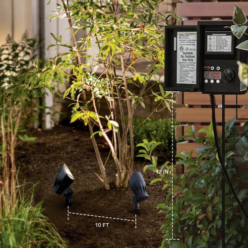 GOODSMANN Low Voltage Landscape Spotlights 5W LED Outdoor Floodlights 2700K Warm White Replaceable LED Outside Hardwired Lighting with Metal Stake Cable Connector Replaceable - Image 4